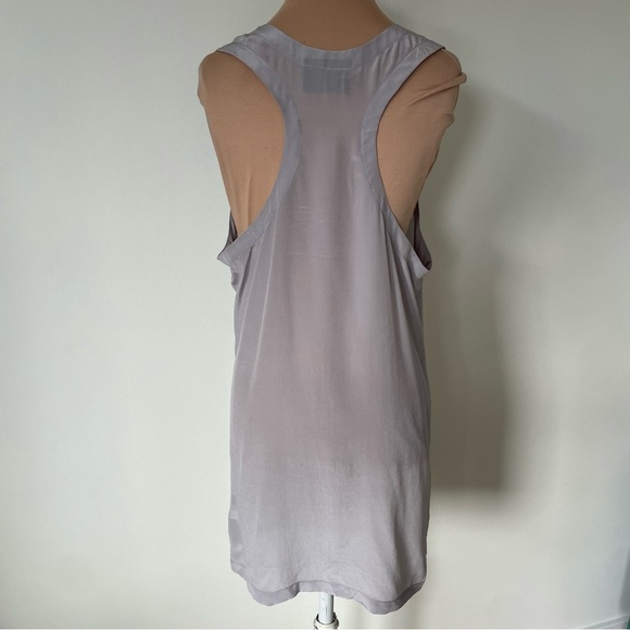 GESTUZ Sleeveless U-Neck Brushed Silk Gray Racerback Lagenlook Tunic Top Sz 38/8 - Picture 3 of 8